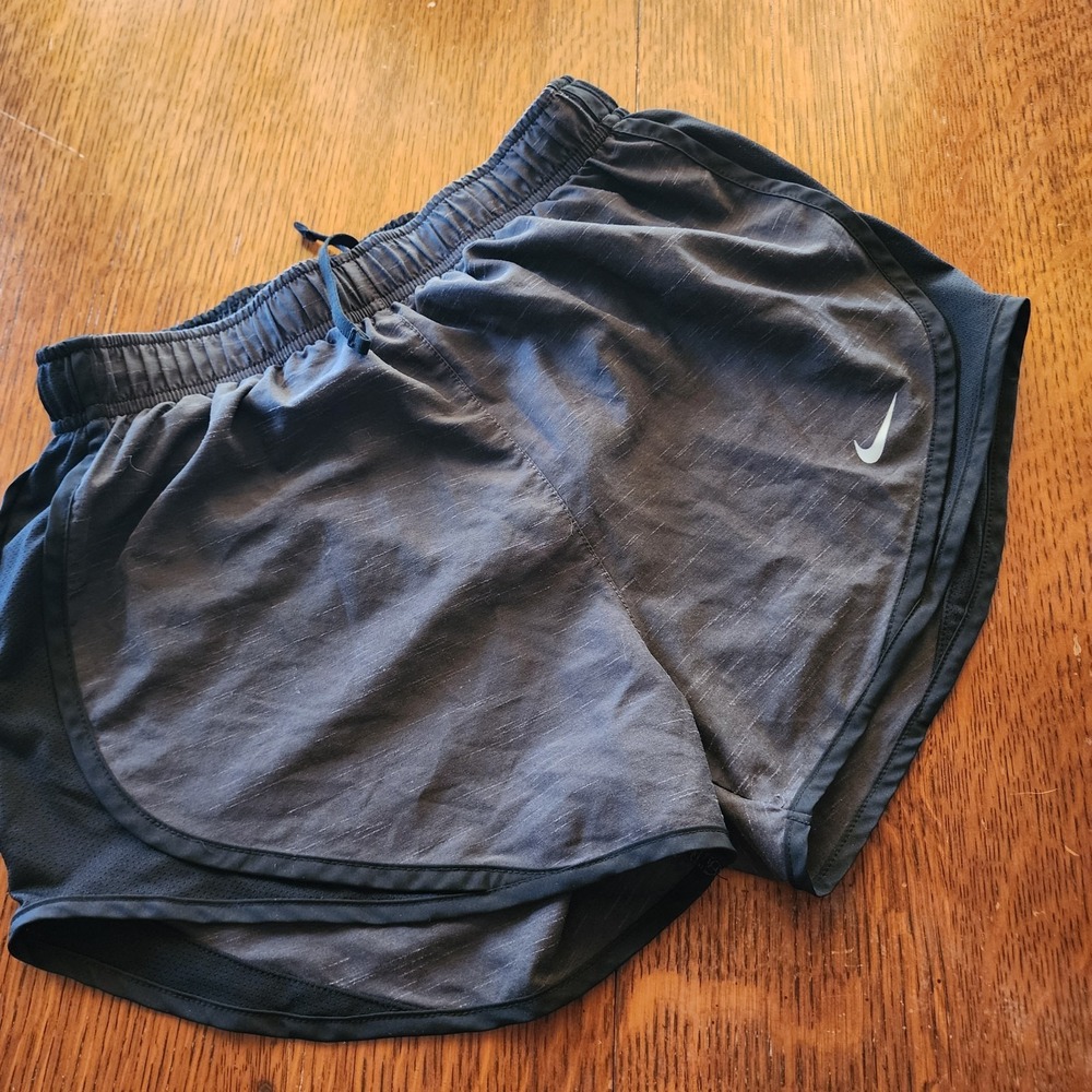 Nike Women's Dri Fit‎ Running Shorts Gray Black Medium Gym Fitness